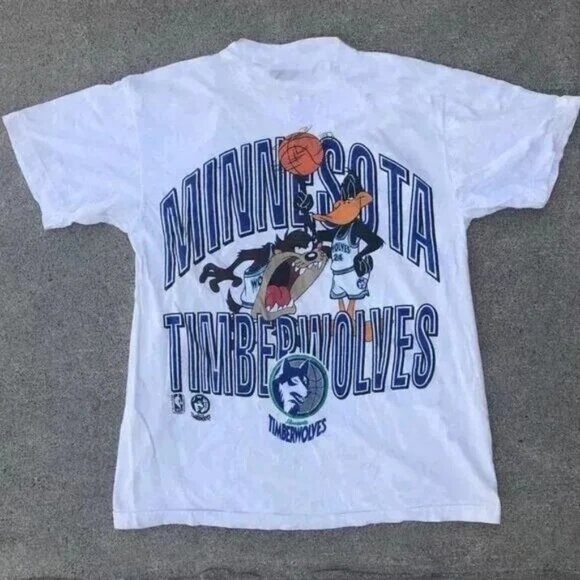 Other Other - Vtg NBA Minnesota Timberwolves Looney Tunes White Unisex Shirt Men Women